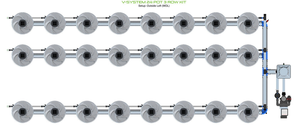 ALIEN Hydroponics V-SYSTEM 24 Pot 3 Row Kit product image 8