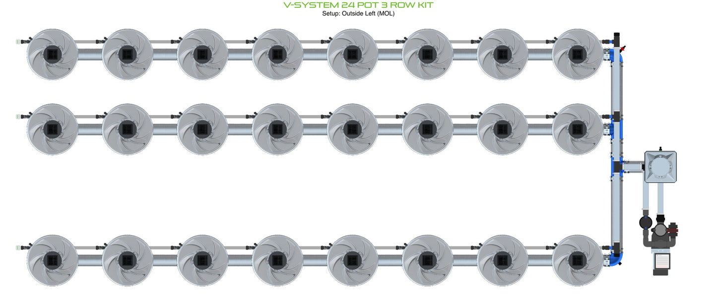 ALIEN Hydroponics V-SYSTEM 24 Pot 3 Row Kit product image 8