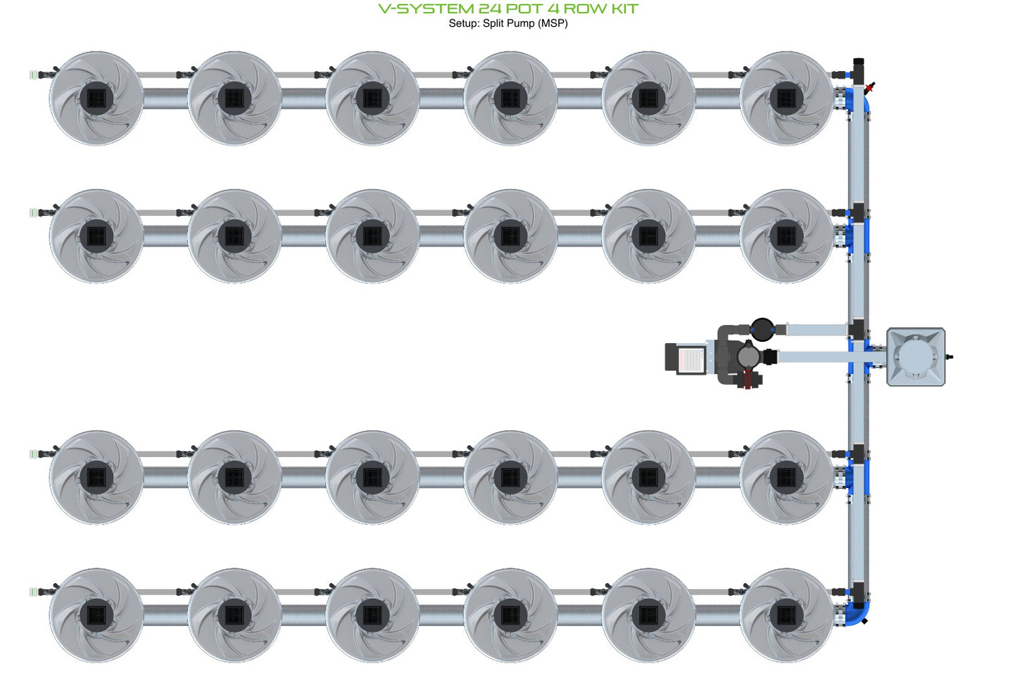 ALIEN Hydroponics V-SYSTEM 24 Pot 4 Row Kit product image 10