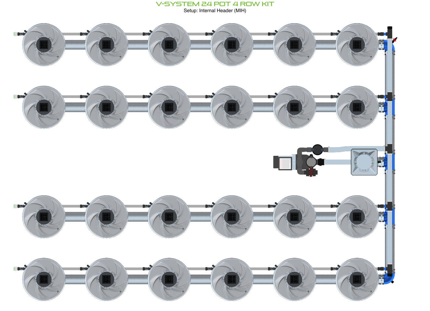ALIEN Hydroponics V-SYSTEM 24 Pot 4 Row Kit product image 4