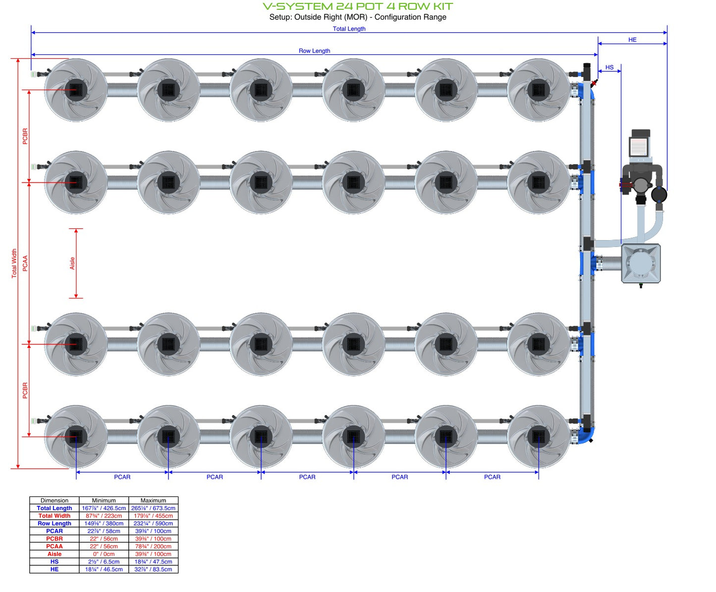 ALIEN Hydroponics V-SYSTEM 24 Pot 4 Row Kit product image 9
