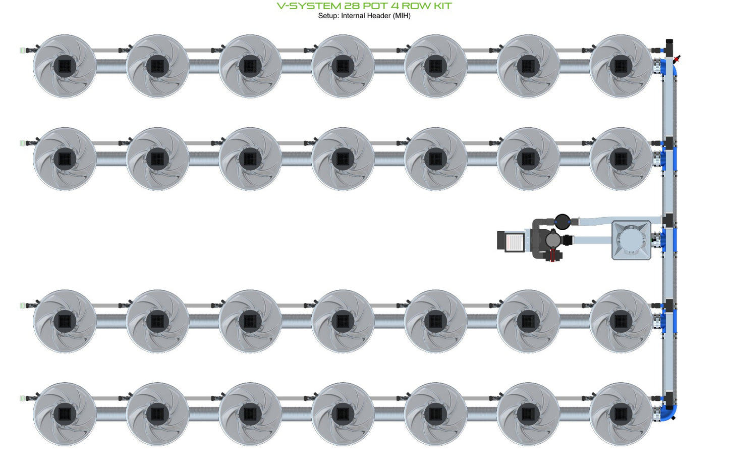 ALIEN Hydroponics V-SYSTEM 28 Pot 4 Row Kit product image 4