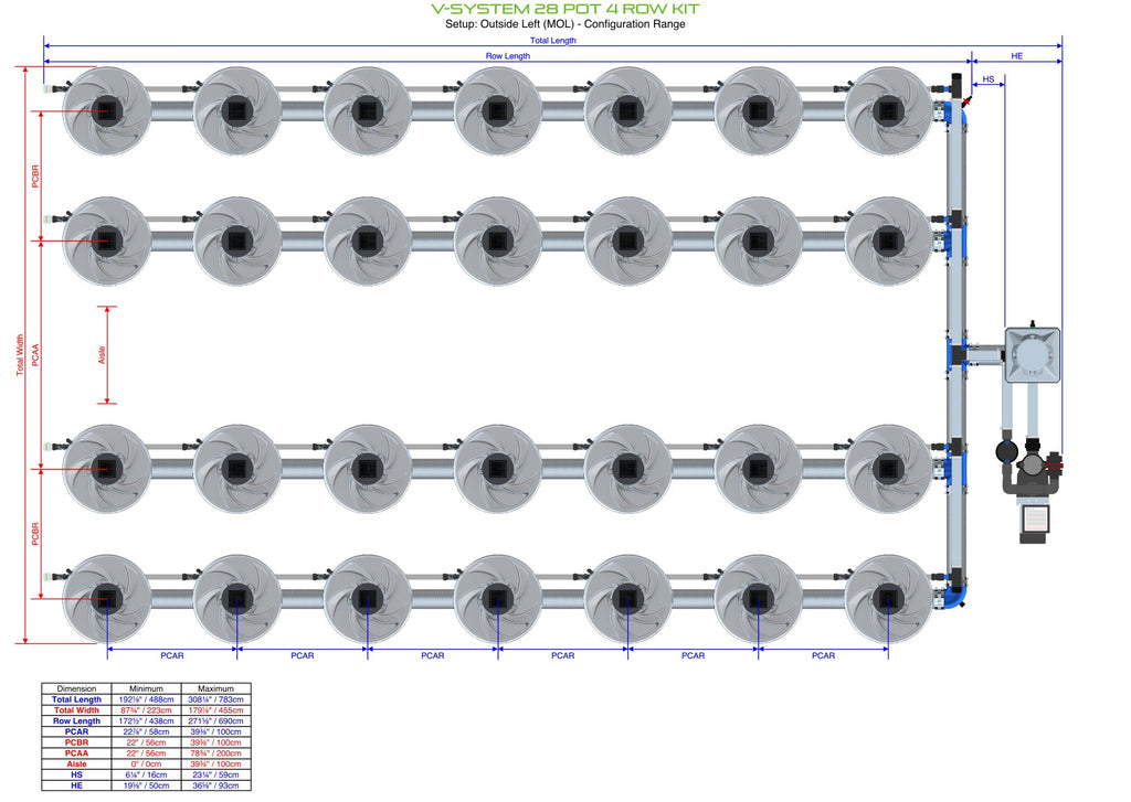 ALIEN Hydroponics V-SYSTEM 28 Pot 4 Row Kit product image 7