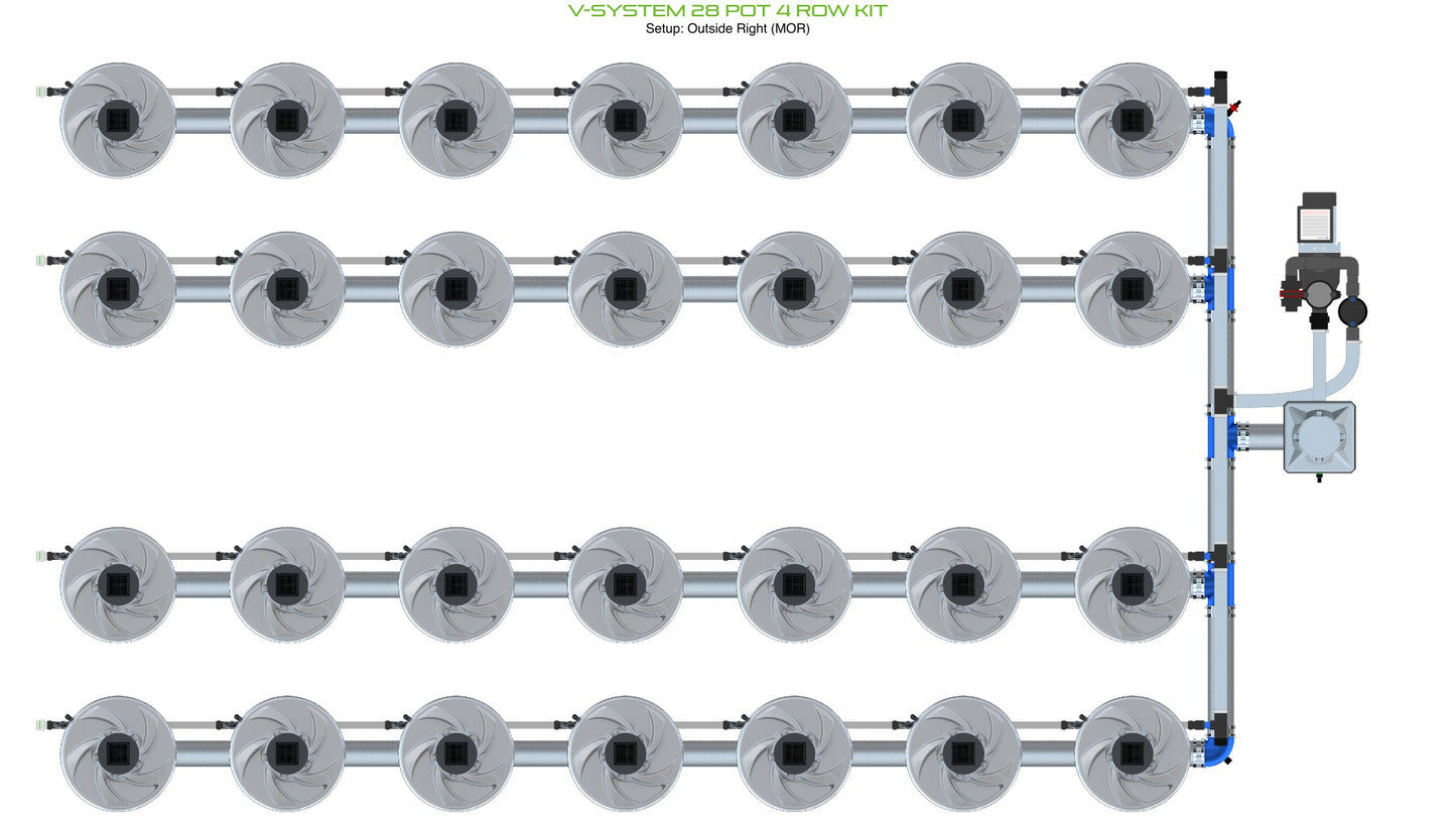 ALIEN Hydroponics V-SYSTEM 28 Pot 4 Row Kit product image 8
