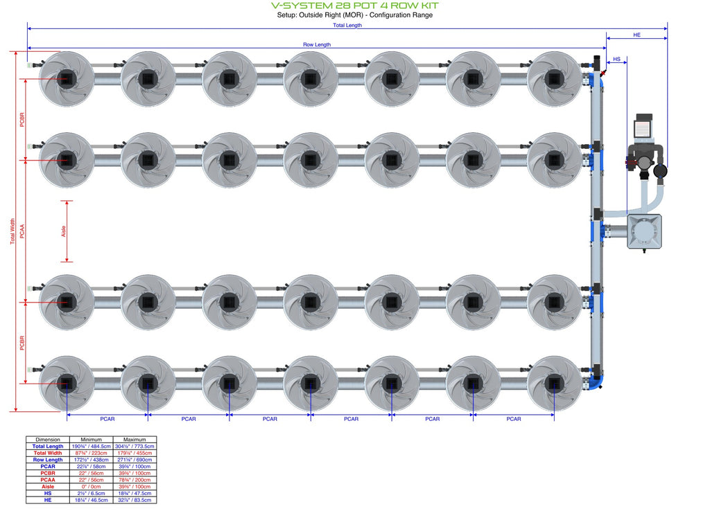 ALIEN Hydroponics V-SYSTEM 28 Pot 4 Row Kit product image 9