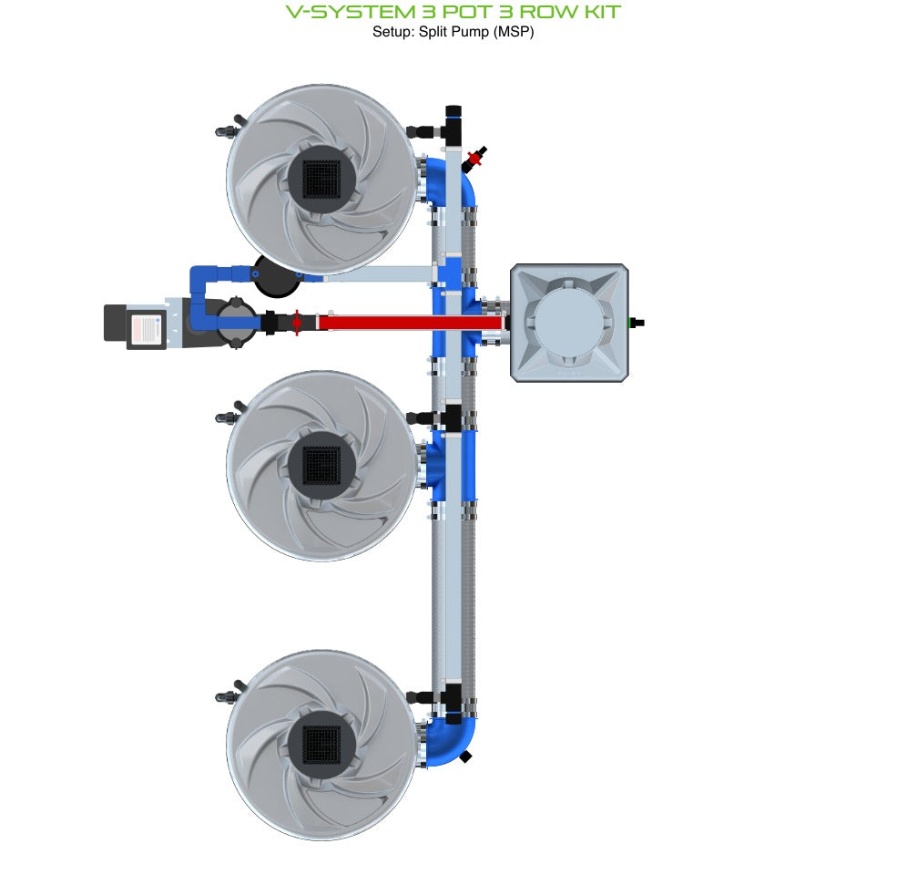ALIEN Hydroponics V-SYSTEM 3 Pot 3 Row Kit product image 15