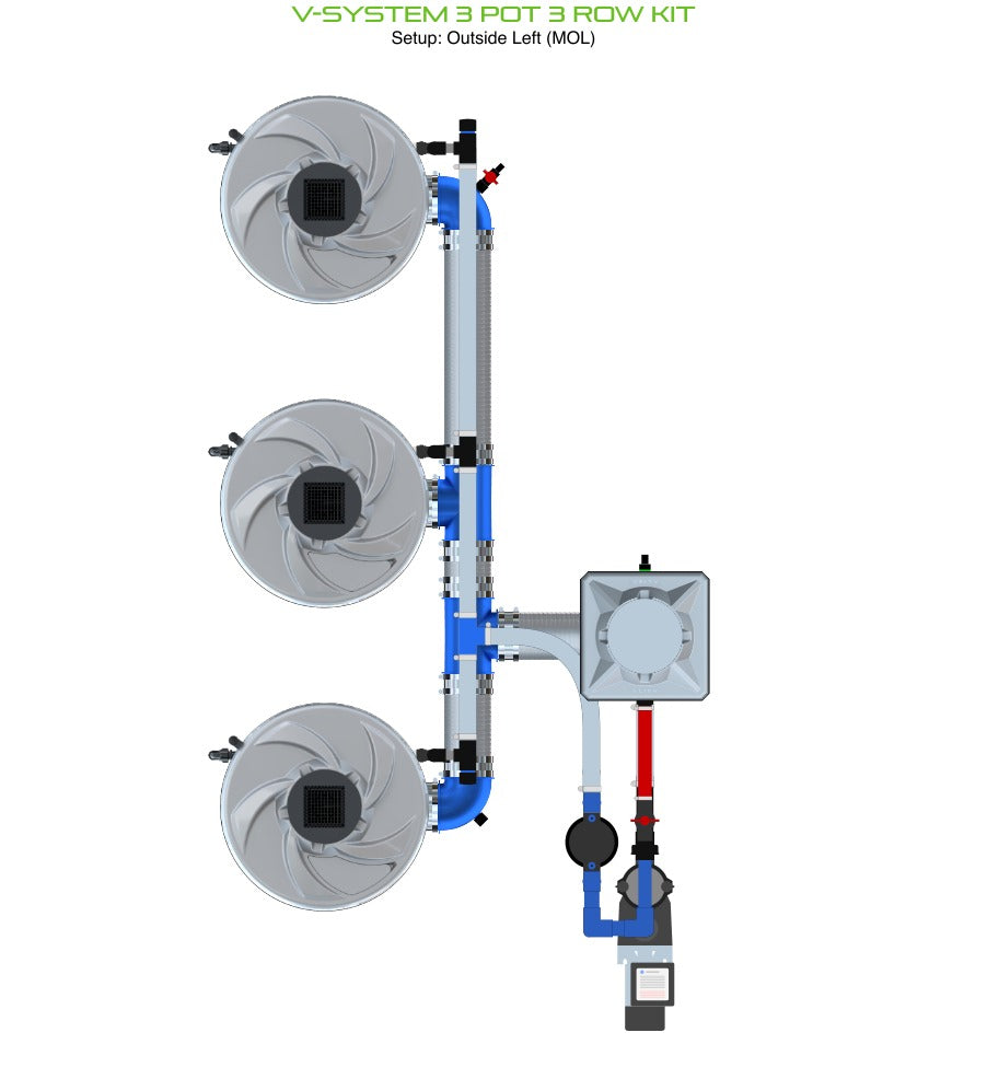 ALIEN Hydroponics V-SYSTEM 3 Pot 3 Row Kit product image 5
