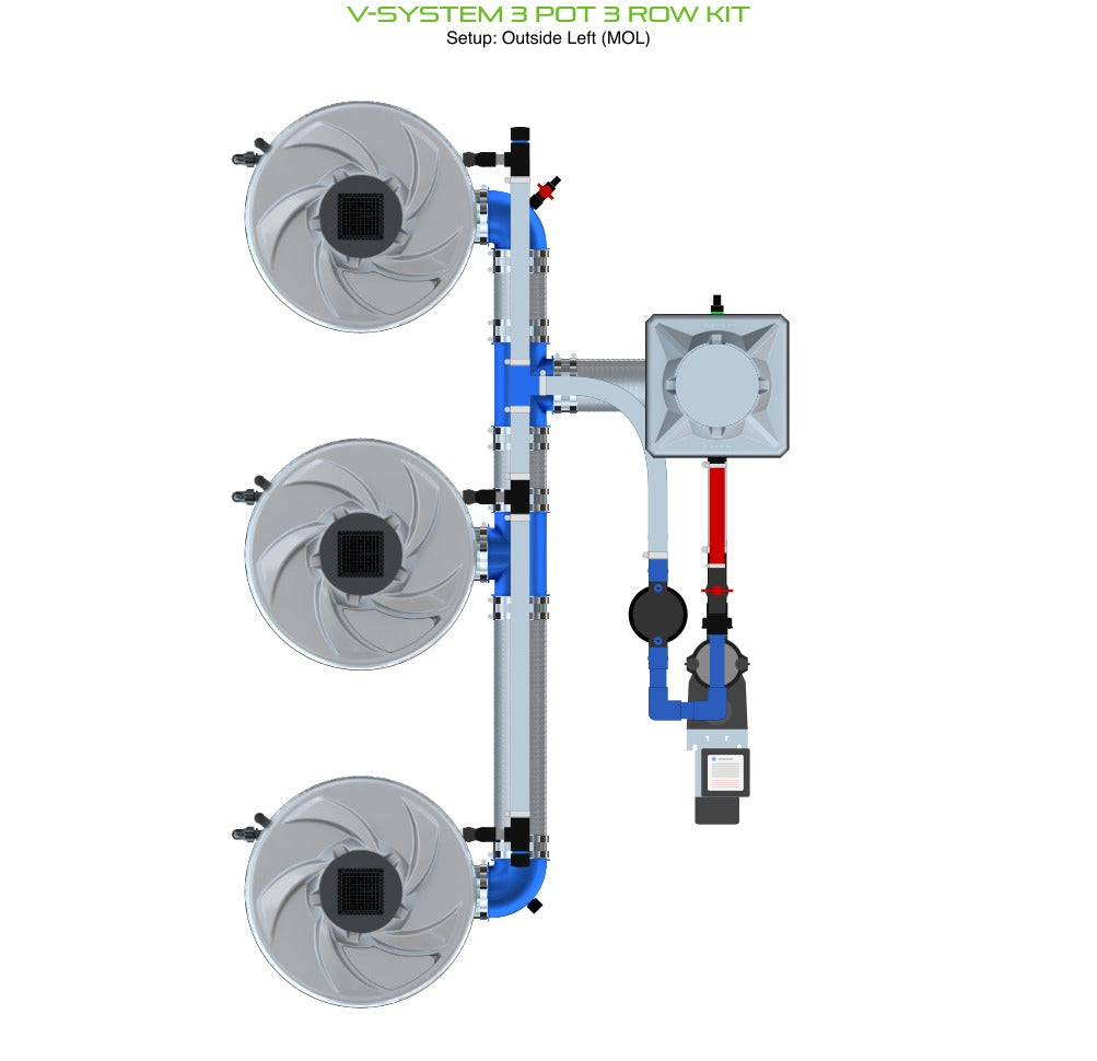 ALIEN Hydroponics V-SYSTEM 3 Pot 3 Row Kit product image 7