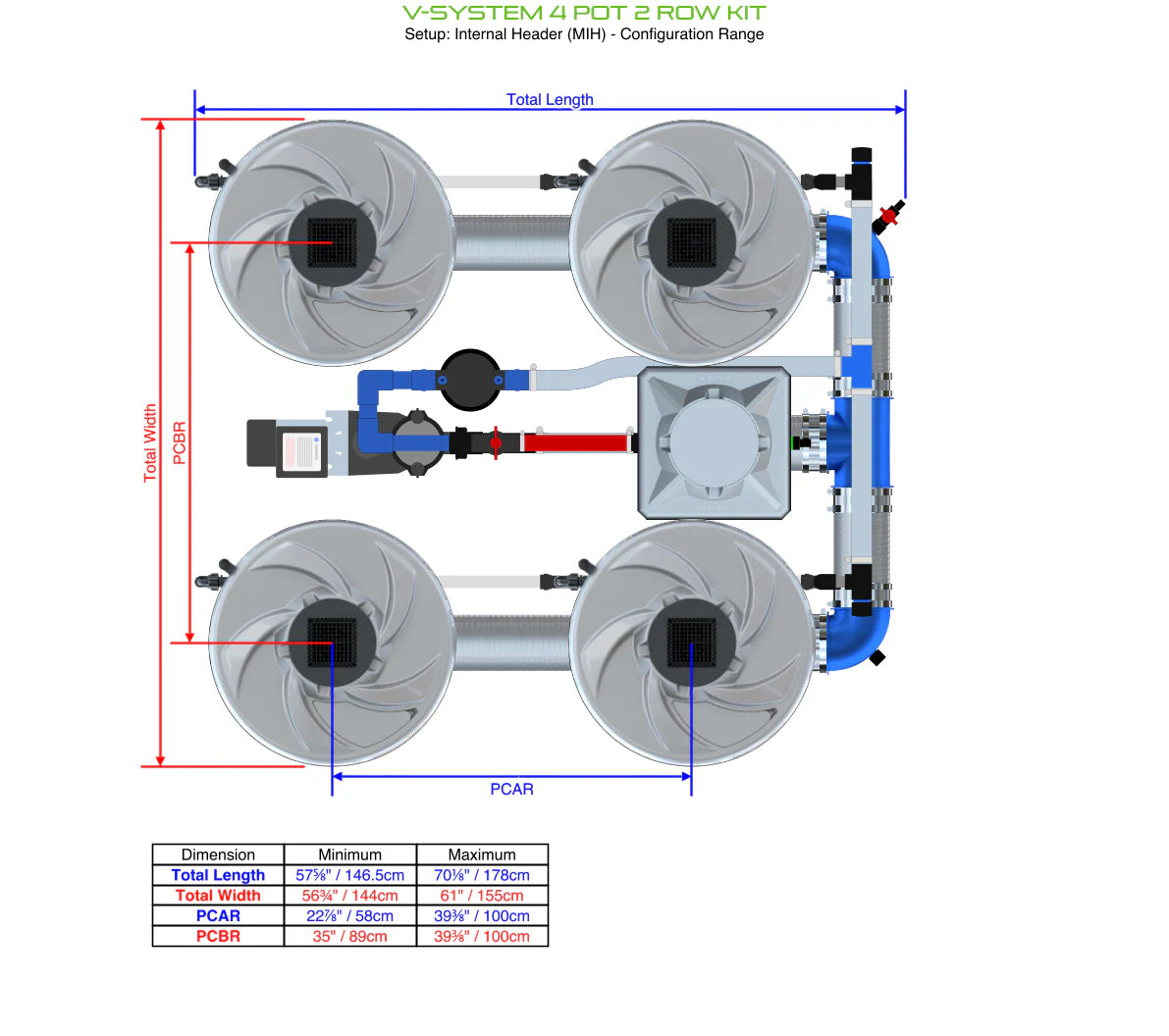 ALIEN Hydroponics V-SYSTEM 4 Pot 2 Row Kit product image 5