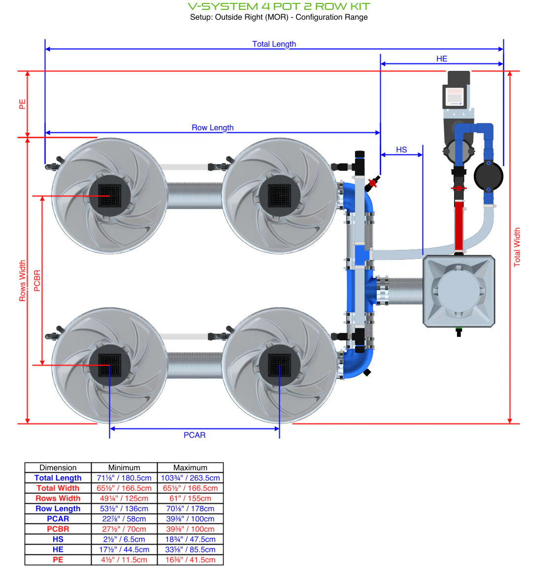 ALIEN Hydroponics V-SYSTEM 4 Pot 2 Row Kit product image 9