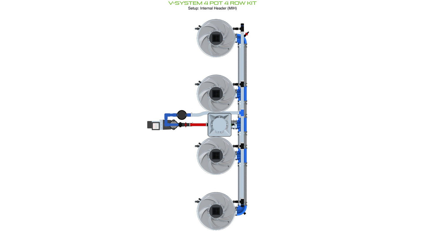 ALIEN Hydroponics V-SYSTEM 4 Pot 4 Row Kit product image 1