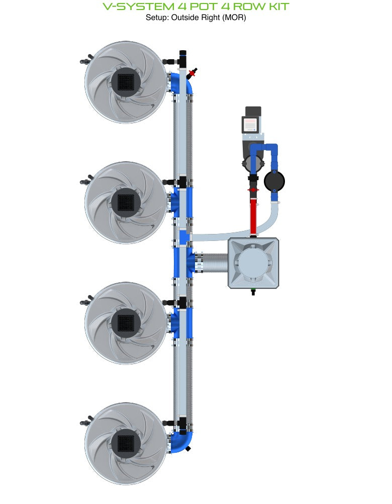 ALIEN Hydroponics V-SYSTEM 4 Pot 4 Row Kit product image 5