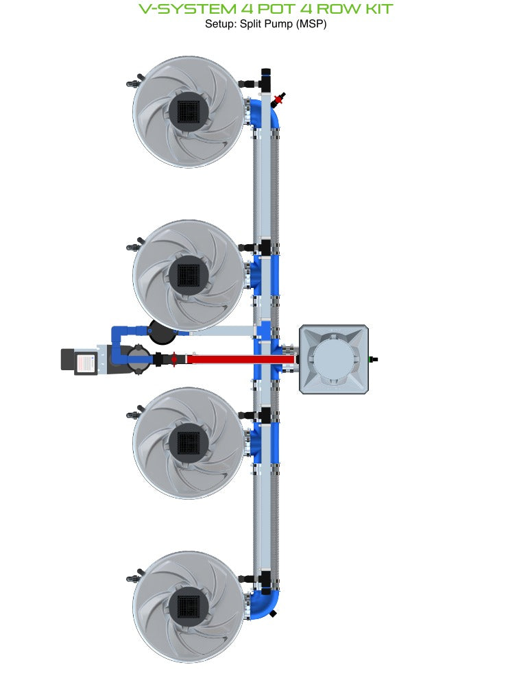 ALIEN Hydroponics V-SYSTEM 4 Pot 4 Row Kit product image 7