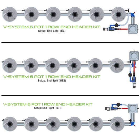 ALIEN Hydroponics V-SYSTEM 6 Pot 1 Row End Header Kit product image 1