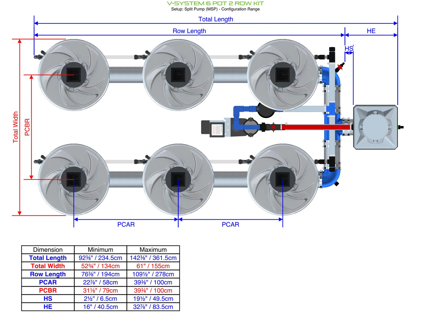 ALIEN Hydroponics V-SYSTEM 6 Pot 2 Row Kit product image 10