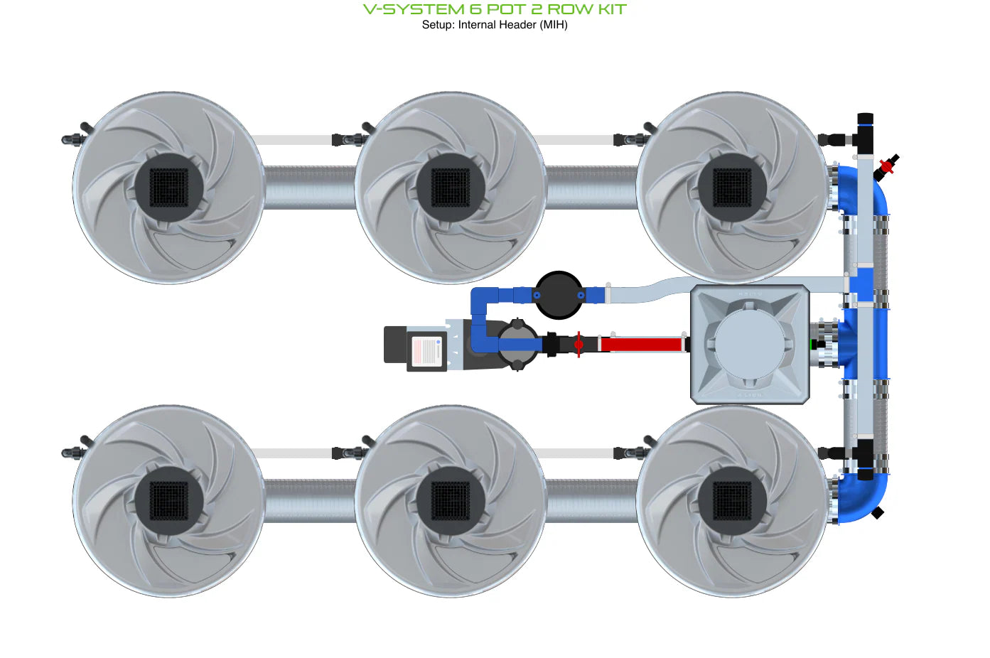 ALIEN Hydroponics V-SYSTEM 6 Pot 2 Row Kit product image 3