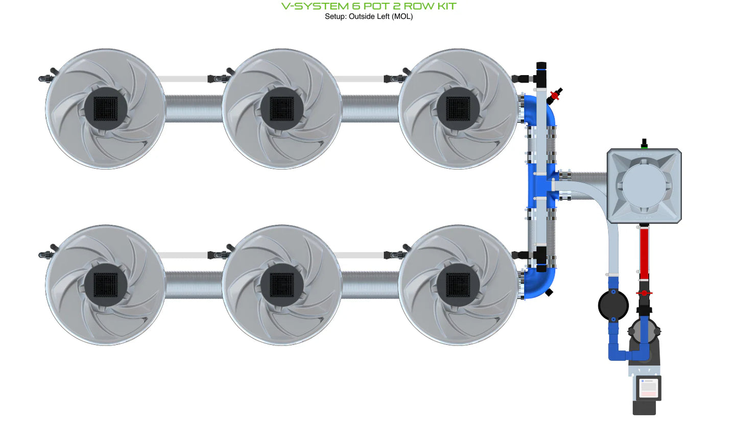 ALIEN Hydroponics V-SYSTEM 6 Pot 2 Row Kit product image 5