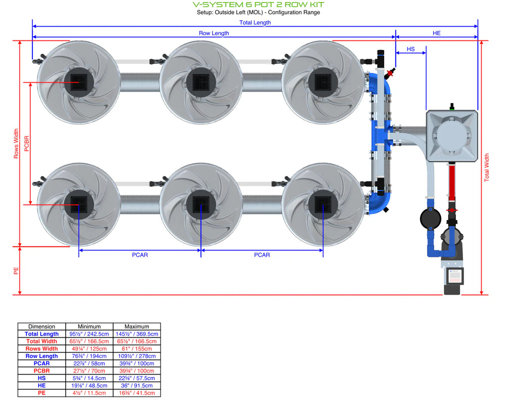 ALIEN Hydroponics V-SYSTEM 6 Pot 2 Row Kit product image 6