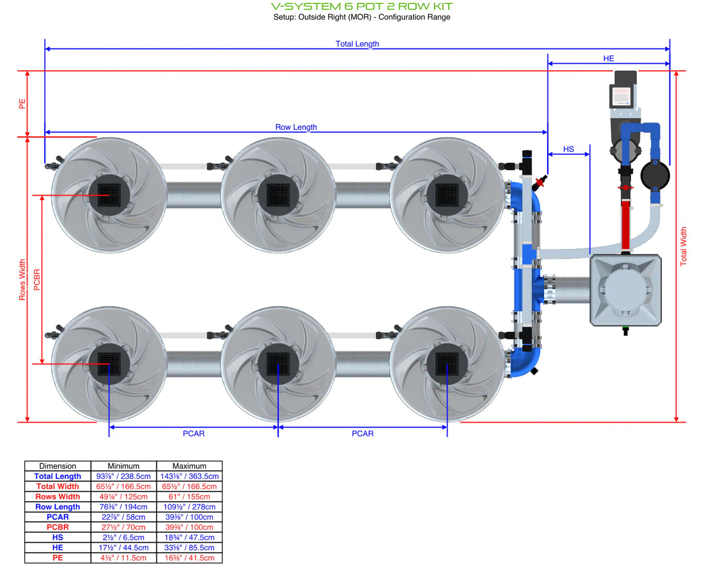 ALIEN Hydroponics V-SYSTEM 6 Pot 2 Row Kit product image 8
