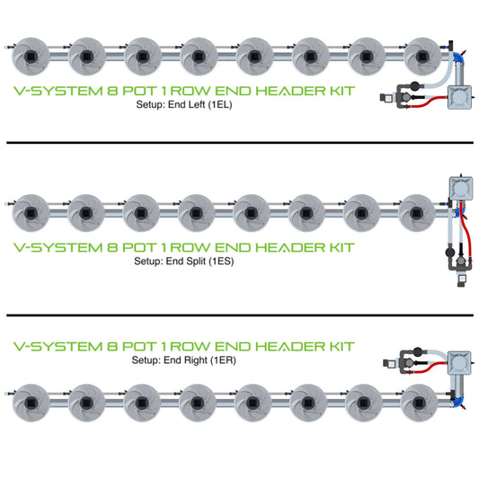 ALIEN Hydroponics V-SYSTEM 8 Pot 1 Row End Header Kit product image 1