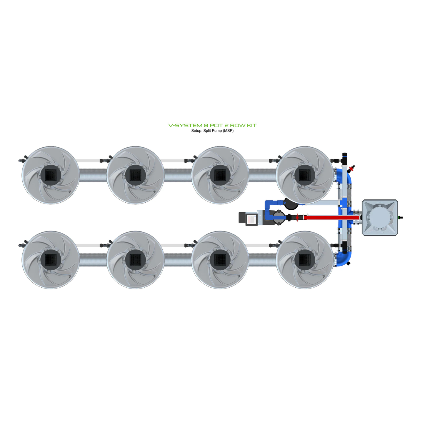 ALIEN Hydroponics V-SYSTEM 8 Pot 2 Row Kit product image 10