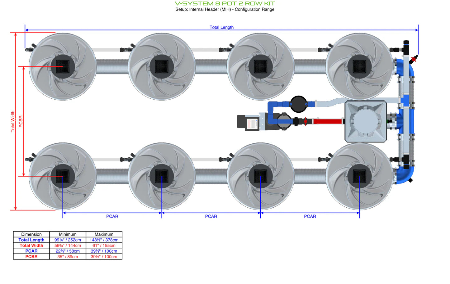 ALIEN Hydroponics V-SYSTEM 8 Pot 2 Row Kit product image 5
