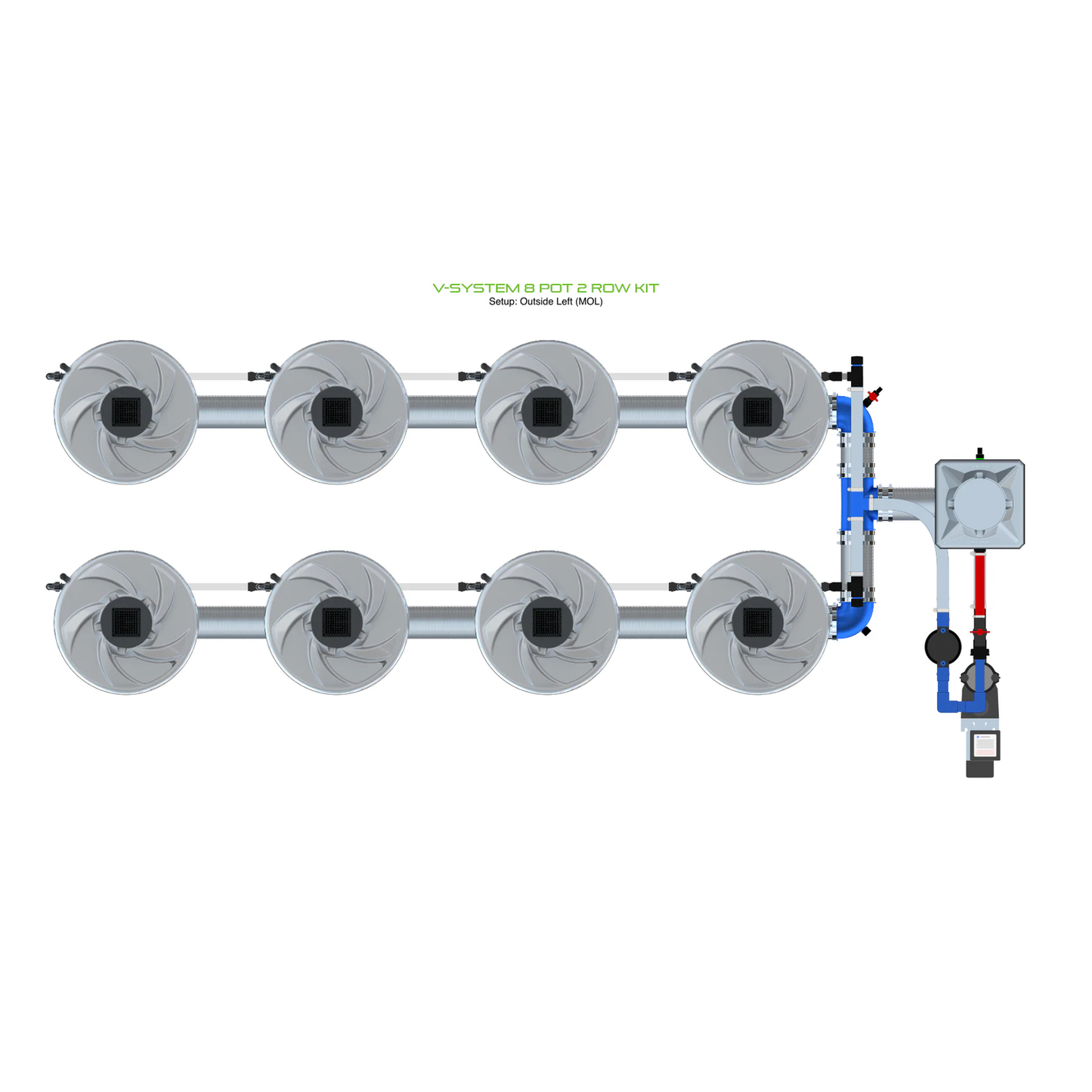 ALIEN Hydroponics V-SYSTEM 8 Pot 2 Row Kit product image 6