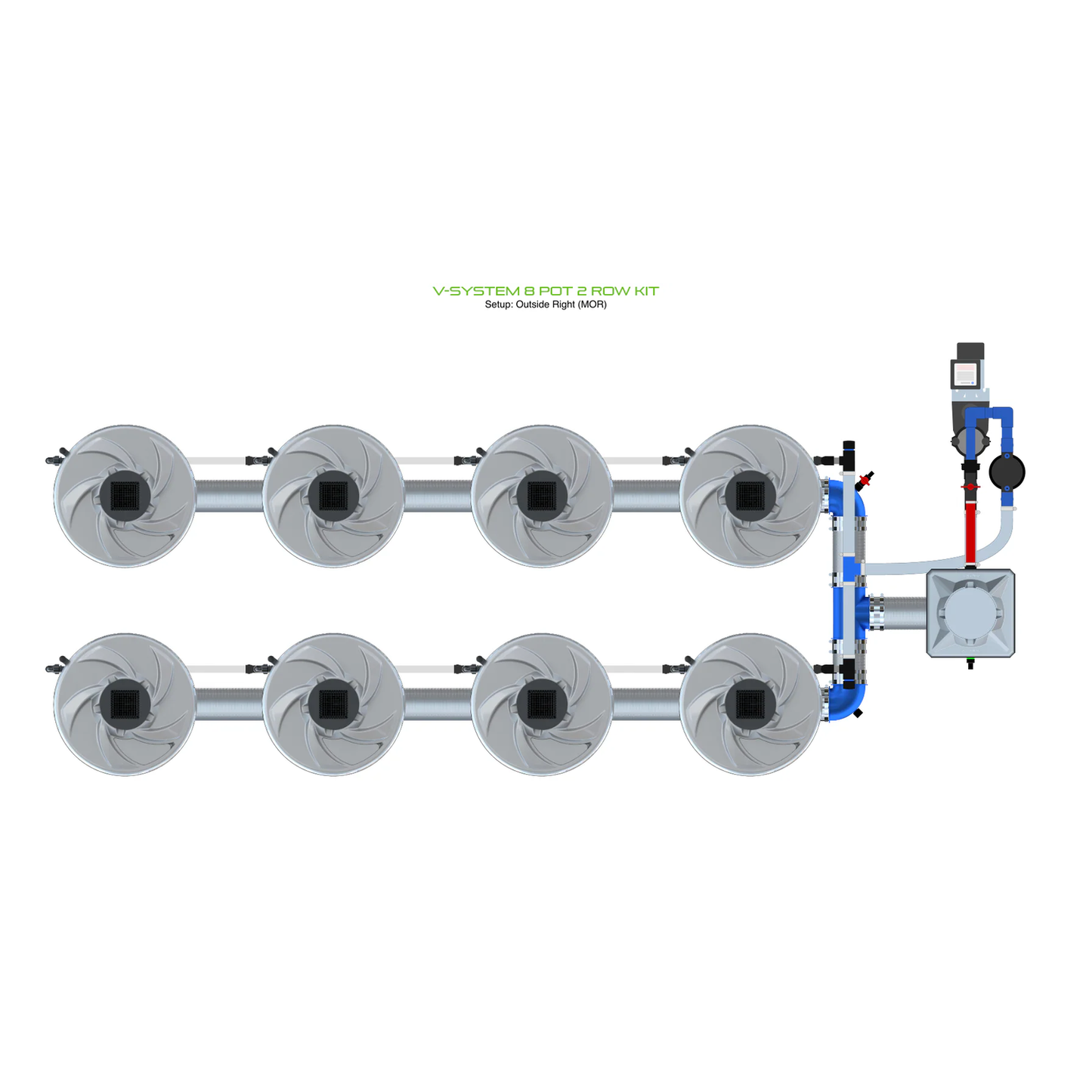 ALIEN Hydroponics V-SYSTEM 8 Pot 2 Row Kit product image 8