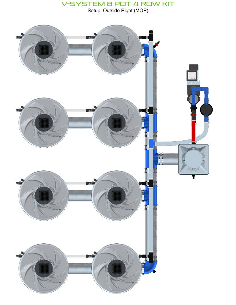ALIEN Hydroponics V-SYSTEM 8 Pot 4 Row Kit product image 5