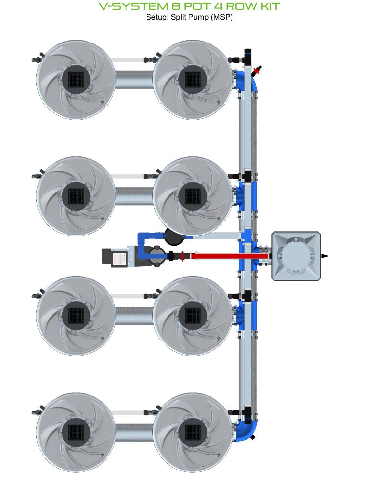 ALIEN Hydroponics V-SYSTEM 8 Pot 4 Row Kit product image 7