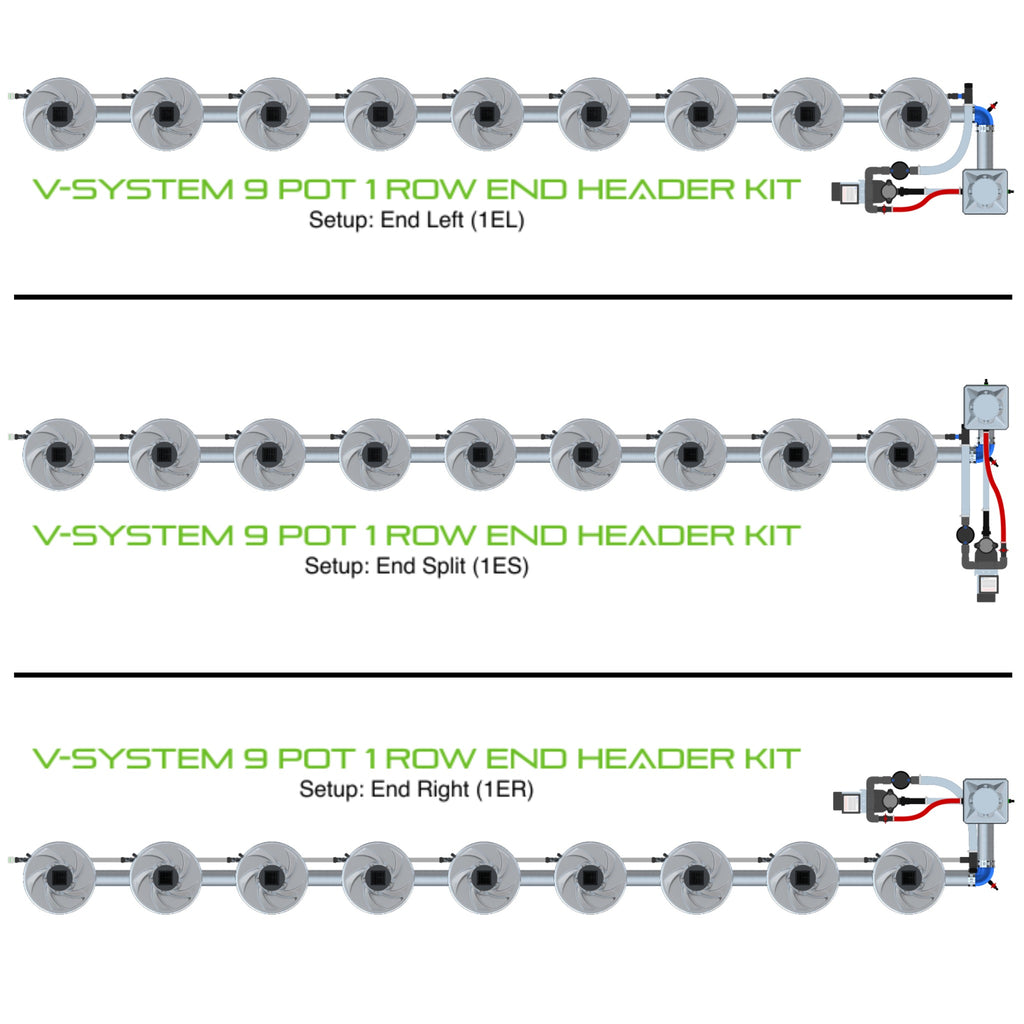 ALIEN Hydroponics V-SYSTEM 9 Pot 1 Row End Header Kit product image 1