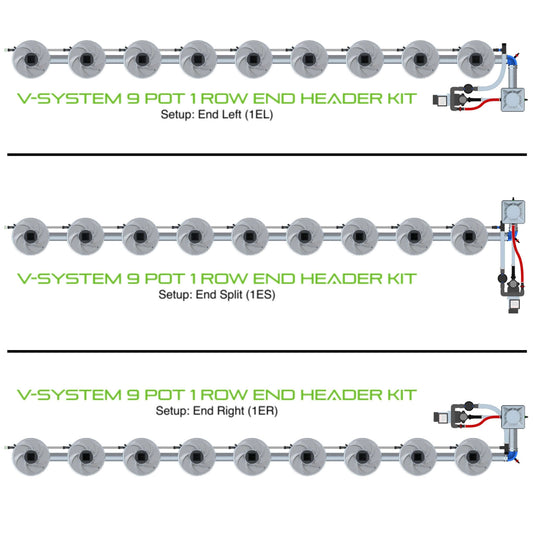 ALIEN Hydroponics V-SYSTEM 9 Pot 1 Row End Header Kit product image 1