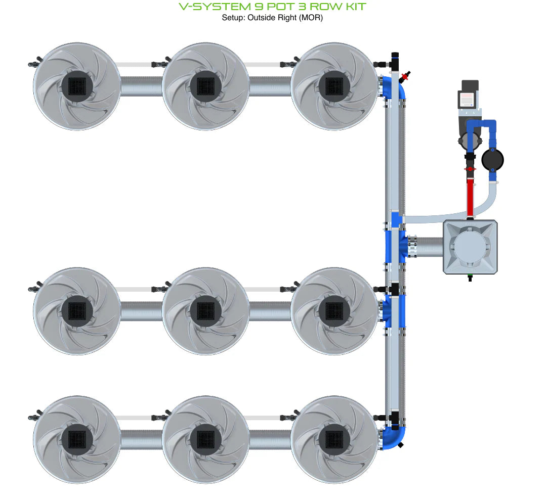 ALIEN Hydroponics V-SYSTEM 9 Pot 3 Row Kit product image 11