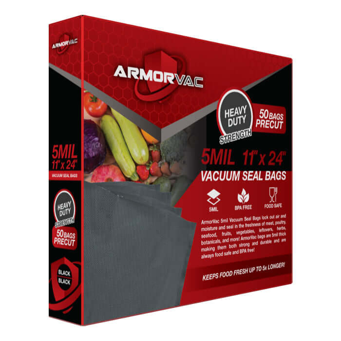 ArmorVac 11"x24" 5mil Precut Vacuum Seal Bags All Black (50 Pack) product image 5