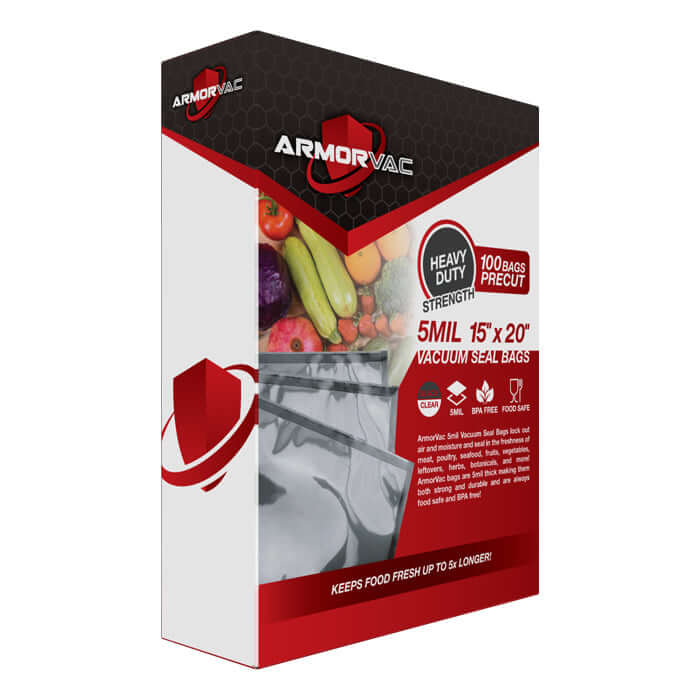ArmorVac 15"x20" 5mil Precut Vacuum Seal Bags Black & Clear (100 Pack) product image 5