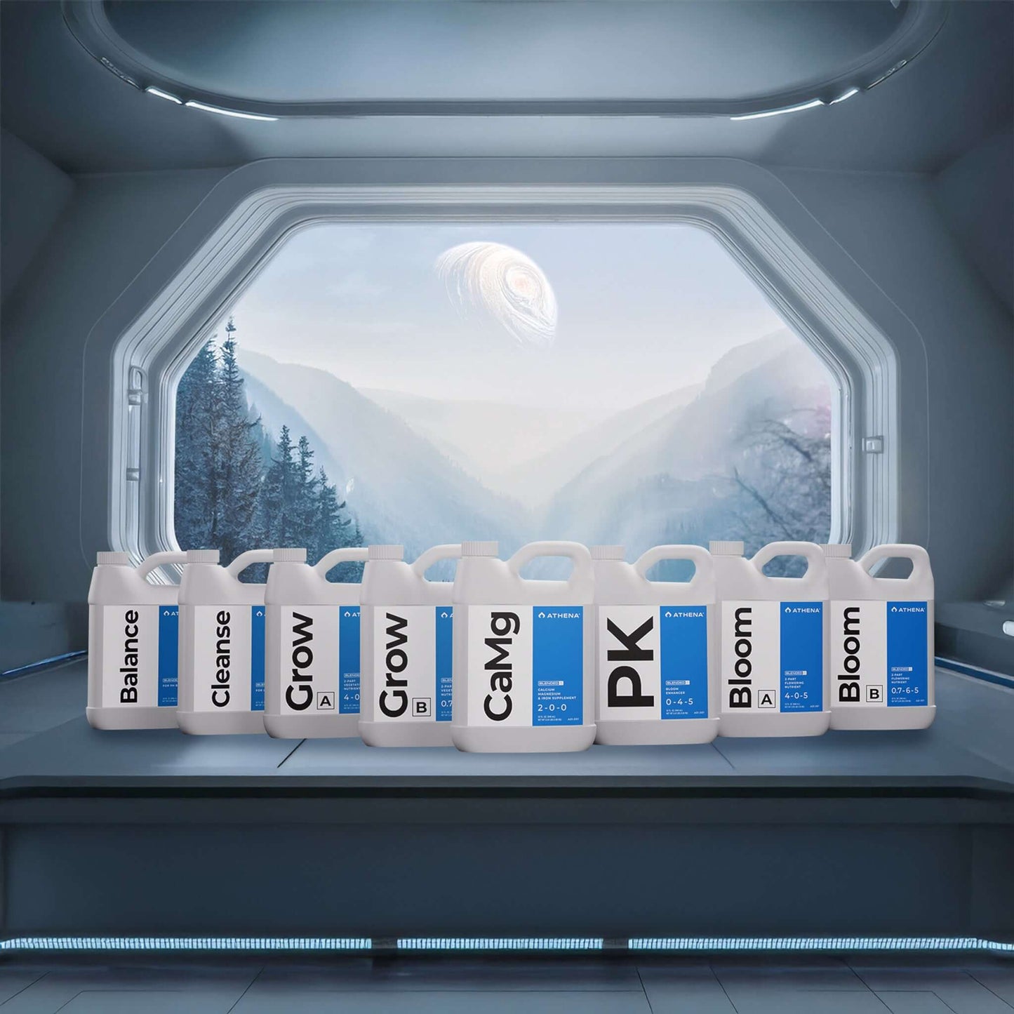 Athena Complete Blended Starter Kit, with Eight Individual 32 oz. Bottles: Grow A, Grow B, Bloom A, Bloom B, PK, CaMg, Cleanse, Balance