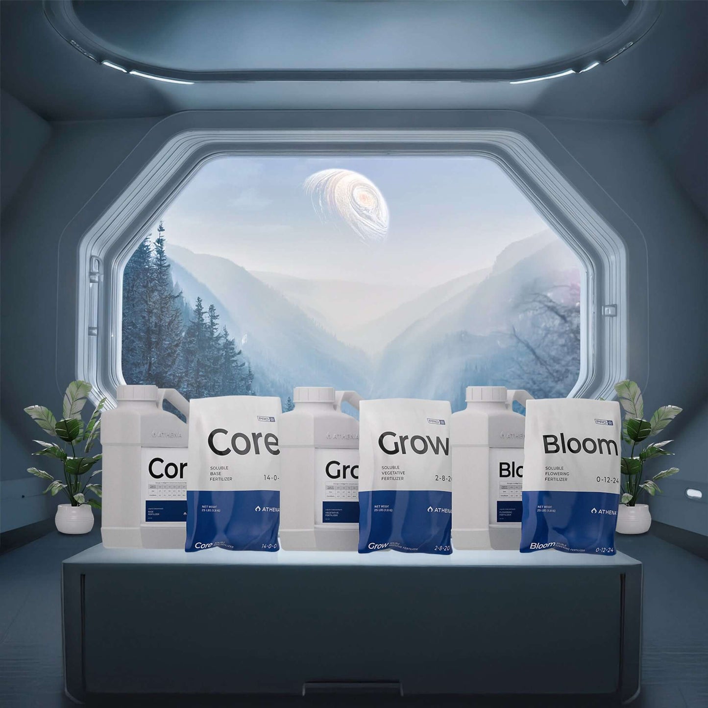 Athena Complete Pro Mix Kit, Hydroponics Fertilizer Concentrate Solution: 2 lb. Each Pro Core, Pro Bloom & Pro Grow with Mixing Jugs