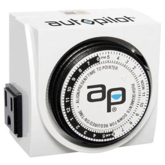 Autopilot Dual-Outlet Analog Grounded Timer, 1725W, 15A, 24 Hour TM01015D Climate Control