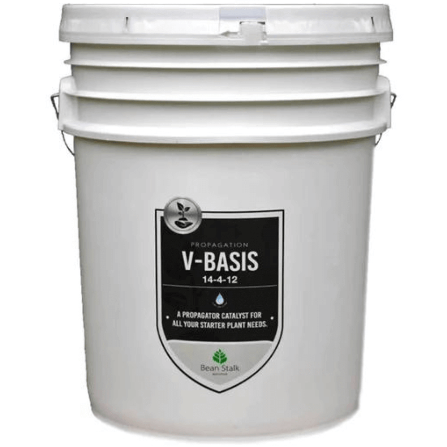 Beanstalk V-Basis Controlled Release Fertilizer, 50 lb Pail for Vegetables, optimal nutrient distribution for garden and farm use.