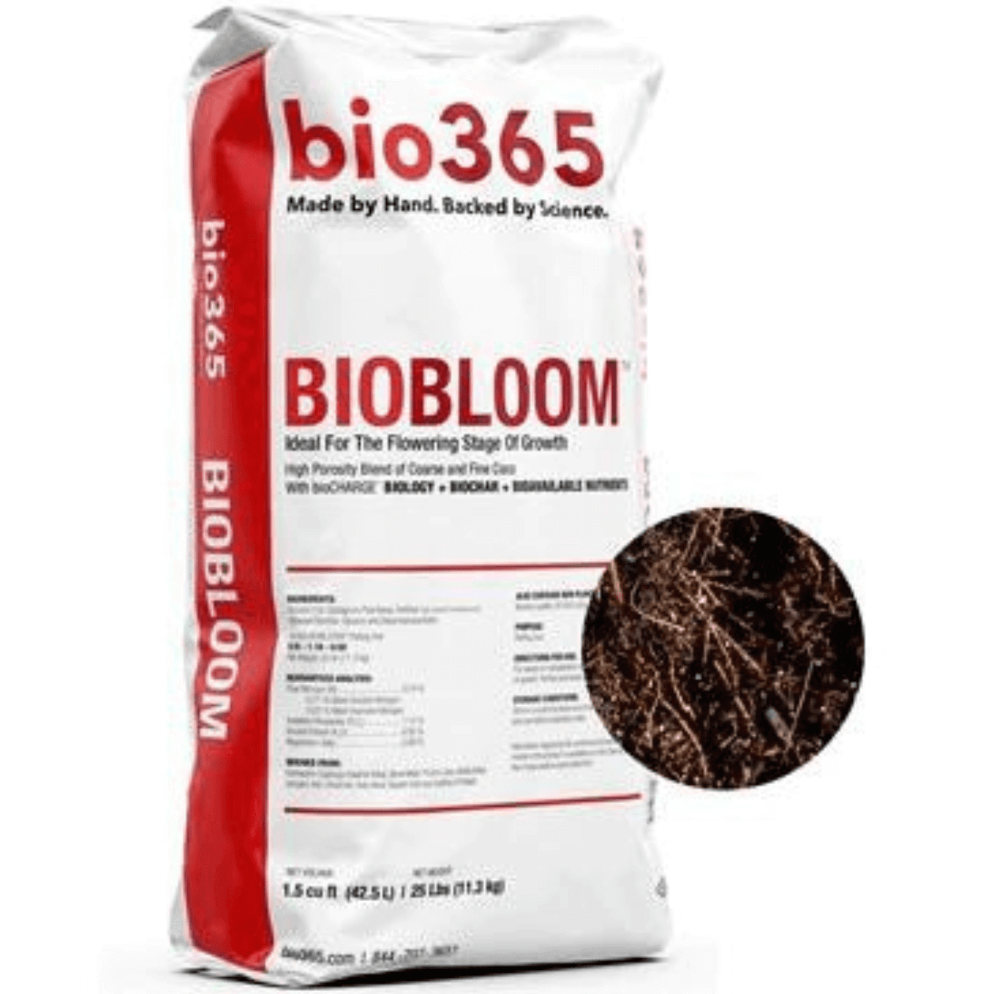 bio365 BIOBLOOM 1.5cu ft bag of coarse coir and peat blend for flowering plants growth.