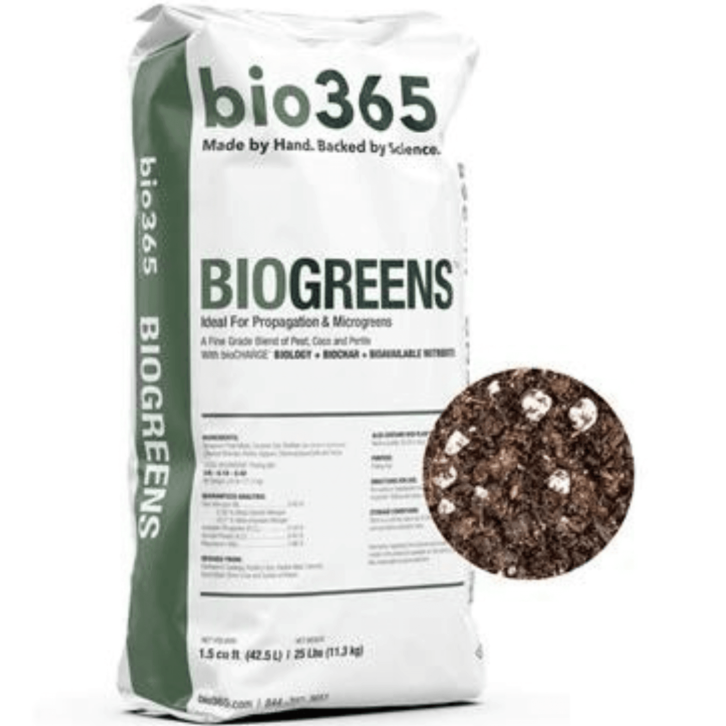 bio365 BIOGREENS soil blend for propagation, featuring coir, peat, and perlite. Ideal for nutrient-dense microgreens growth.