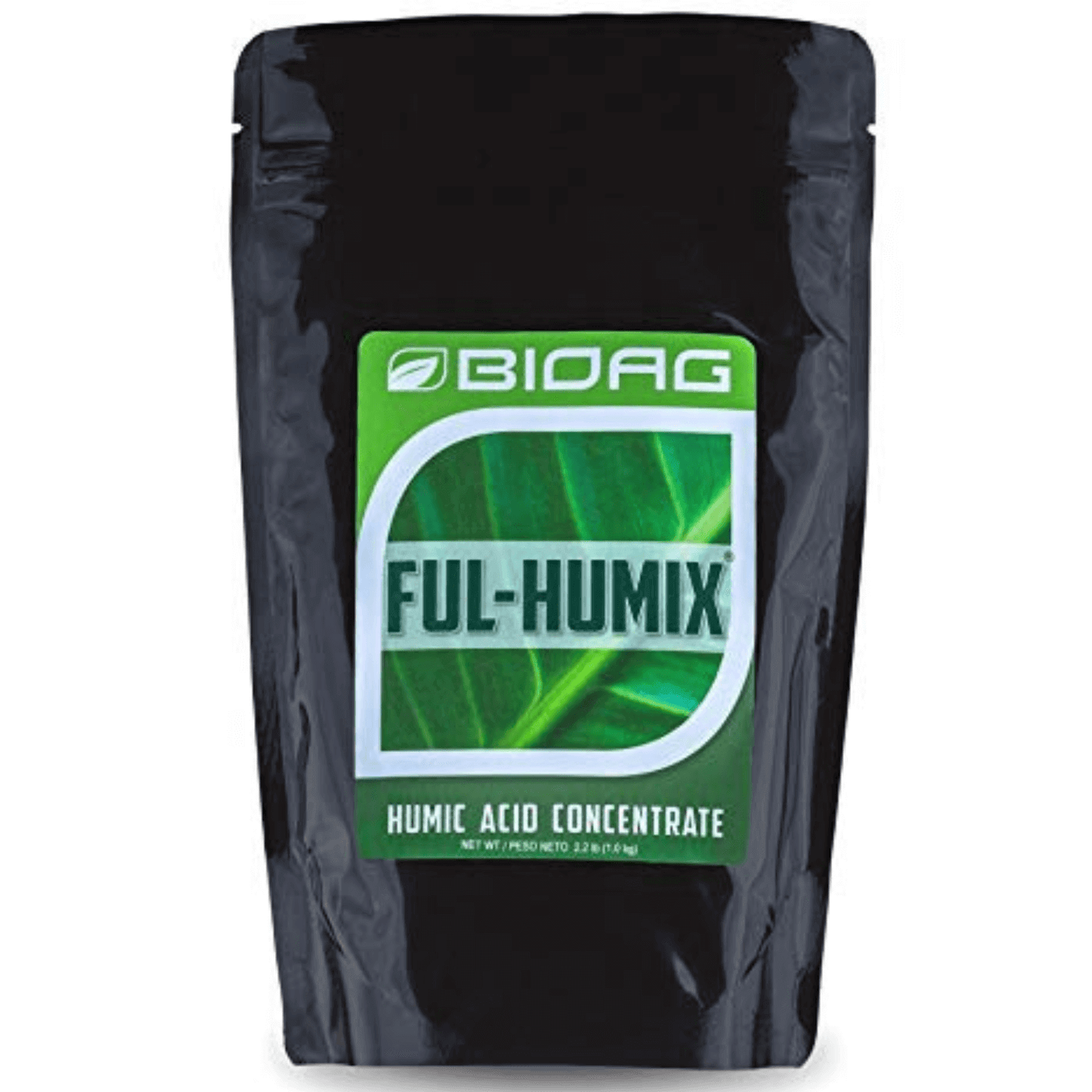 BioAg Ful-Humix Organic Humic Acid 2.2 lb Pouch with over 75% humic content for soil health and nitrogen retention.