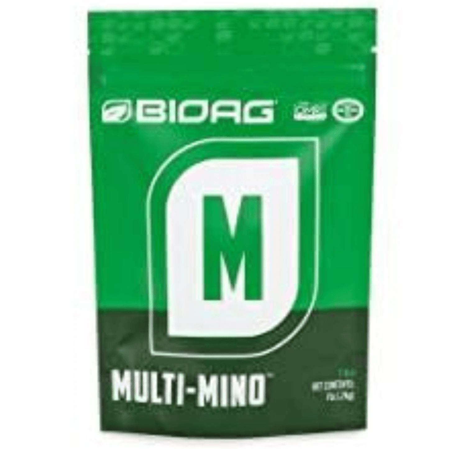 BioAg Multi-Mino Organic Amino Acid Fertilizer 7 oz Pouch in green packaging for plant health and micronutrient uptake.