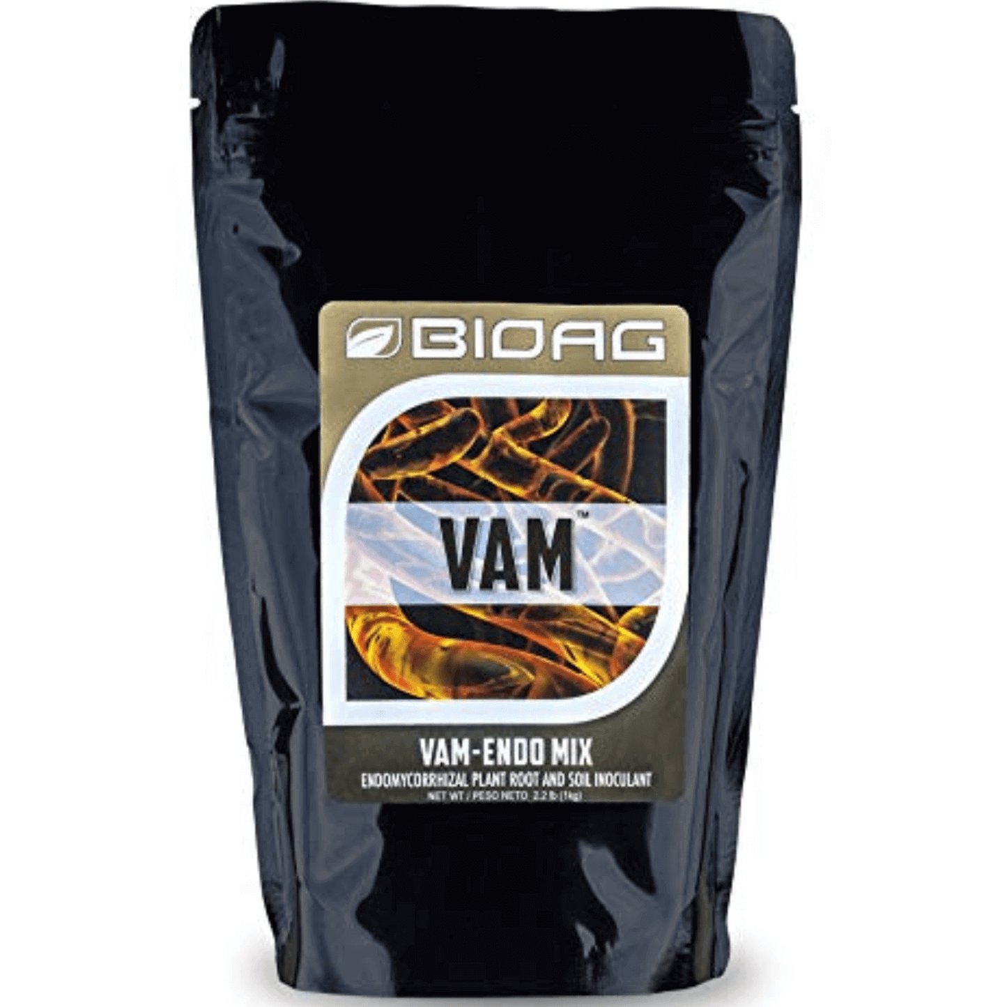 BioAg VAM Endo-Mix 7-Blend Mycorrhizal Root and Soil Inoculant 2.2 lb Pouch, enhances plant growth and soil health.