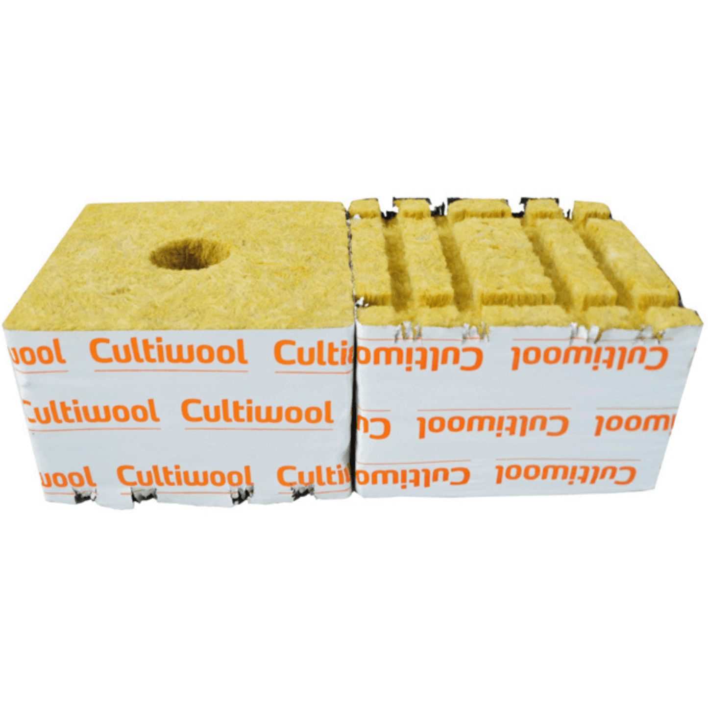 Cultiwool 6" x 6" x 4" Blocks of Cultilene Rockwool with Optidrain - Case of 64 CUL664 Planting & Watering 816731012065