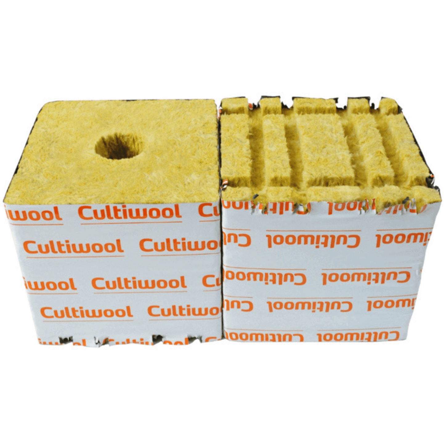 Cultiwool 6" x 6" x 6" Blocks of Cultilene Rockwool with Optidrain - Case of 48 CUL666 Planting & Watering 816731012089