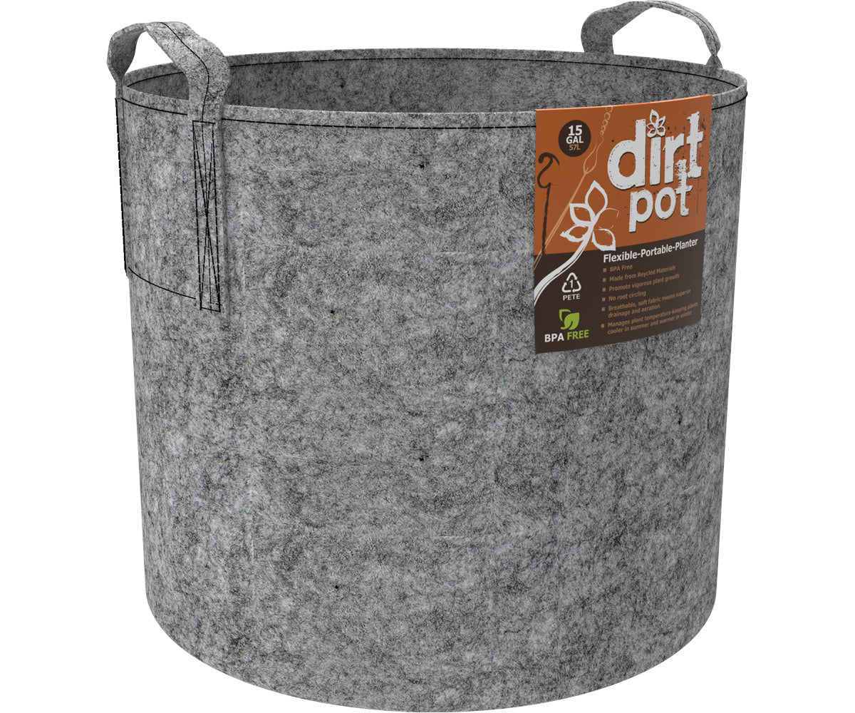 Dirt Pot Flexible Portable Planter Grey 15 gal w/ handles product image 1
