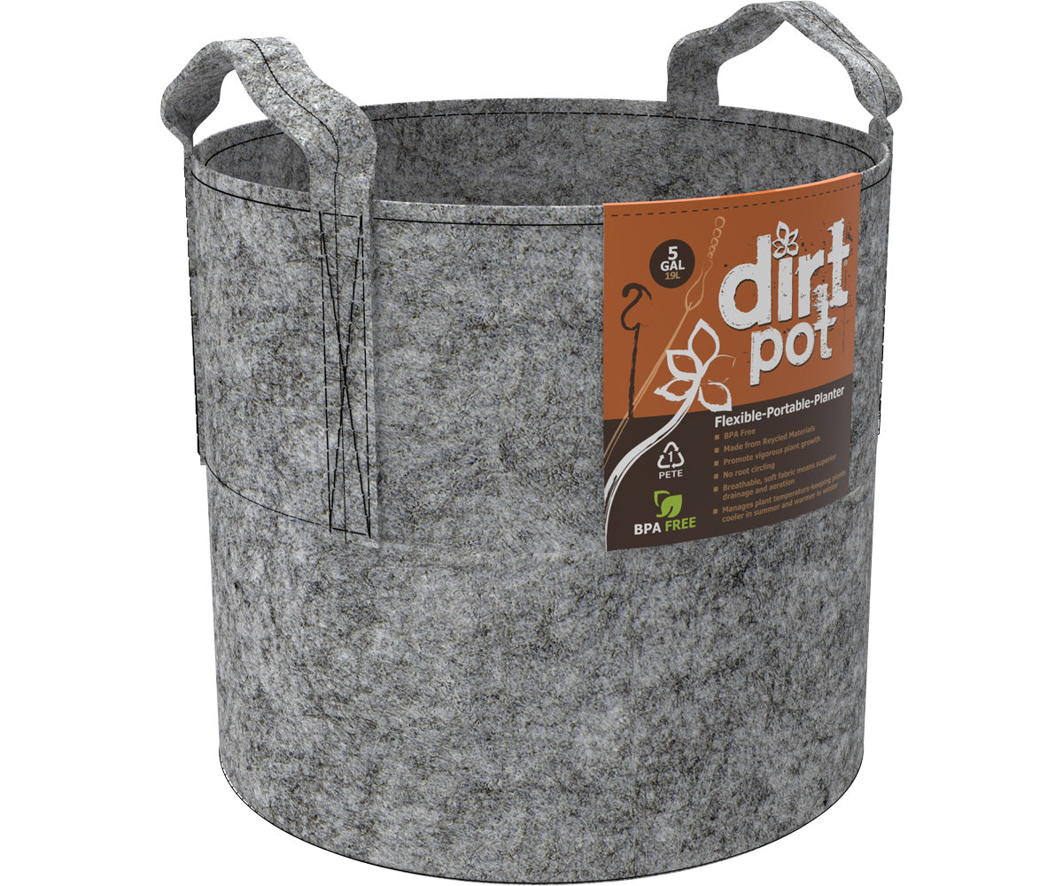 Dirt Pot Flexible Portable Planter Grey 5 gal w/ handles product image 2