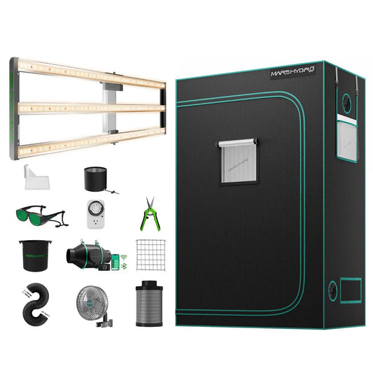 Mars Hydro FC4000 EVO LED Grow Light + 2' x 4' Grow Tent + iFresh Inline Fan Combo with Temperature and Humidity Controller