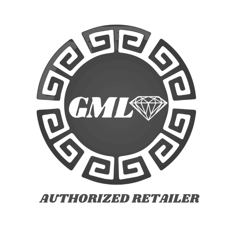 GML authorized retailer logo with diamond design and Greek key border.